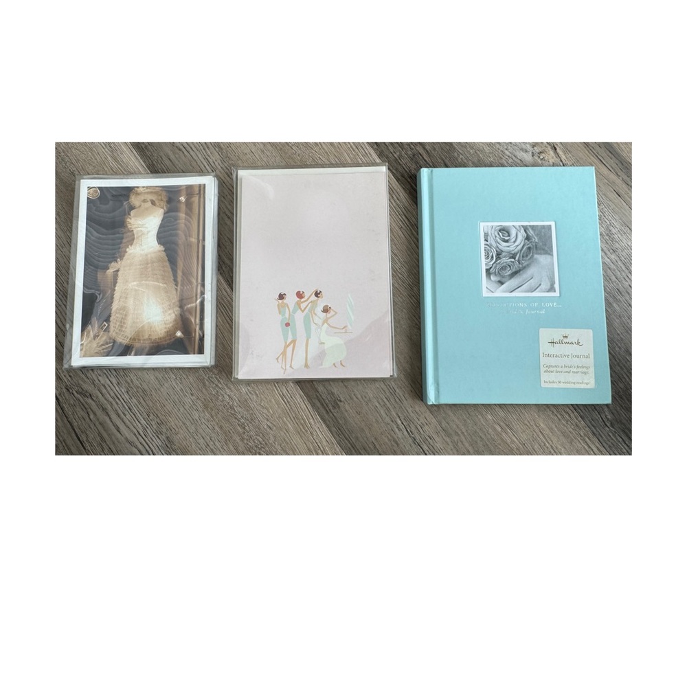 NWT Bridal Parisian Notecards, Bridal Invitations & a bridal journal